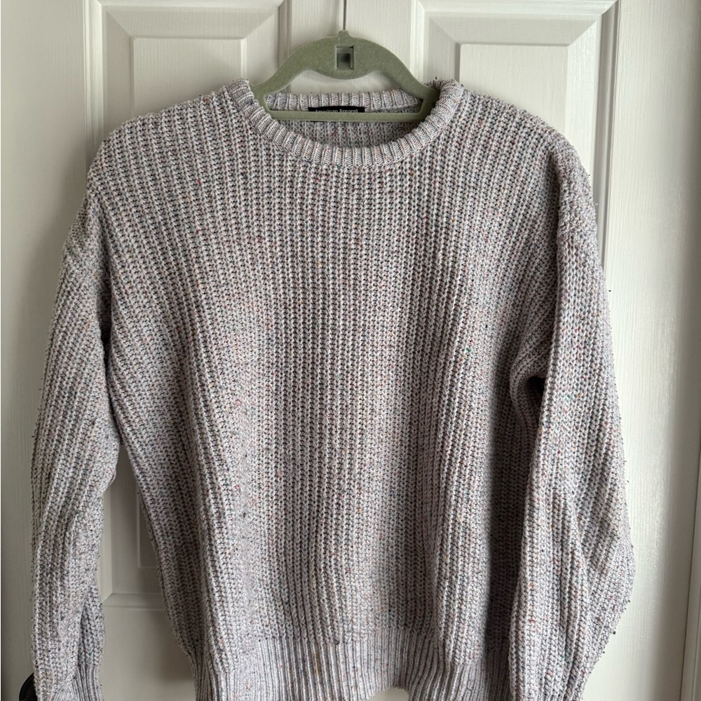 American Apparel Gray Crewneck Sweater with Ribbed Knit